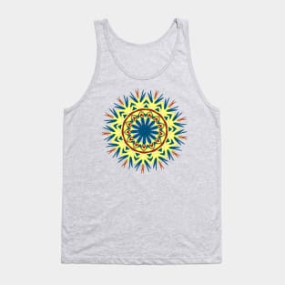 Golden decorative Mandala art Sunflower modern repeated pattern Tank Top